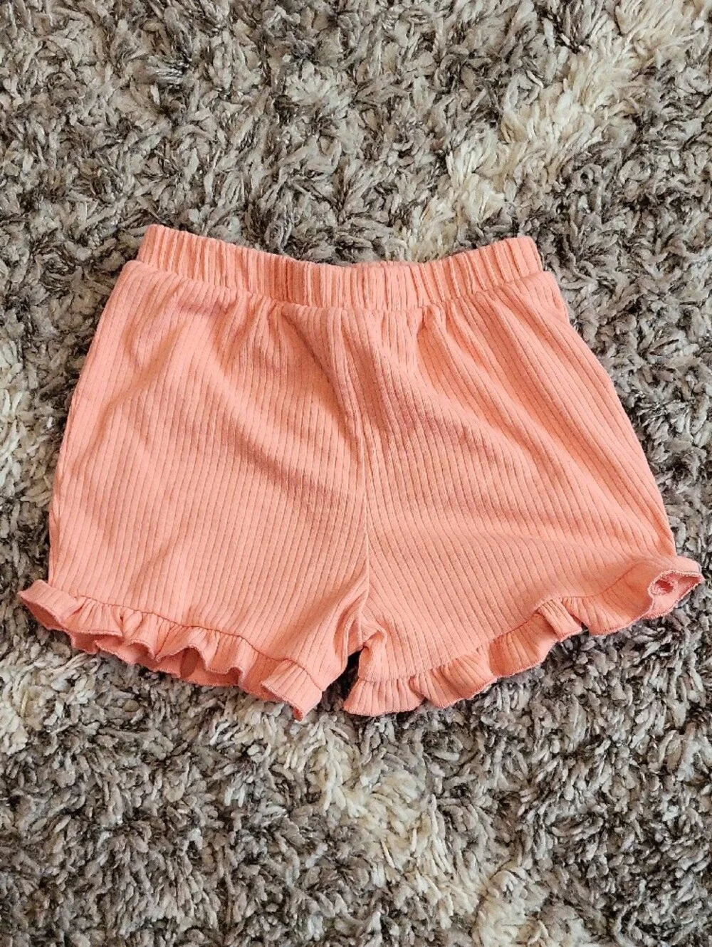 Garanimals Peach Ribbed Ruffle-Hem Kids Shorts
